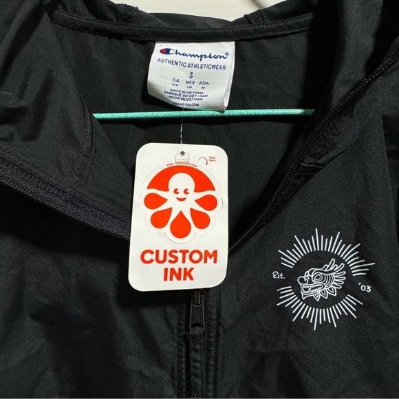 NWT Champion x UC Irvine Dragon Boat Custom Black Windbreaker Jacket | Size S - Picture 5 of 7